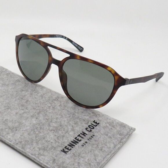 Kenneth Cole Reaction Polarized New KC7261 Dark Havana/Green Sunglasses - Picture 1 of 7